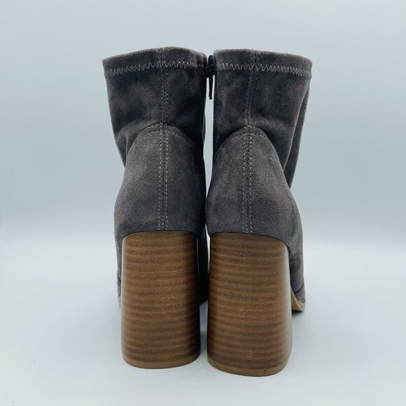 Steve Madden Shoes Womens Size 6 M Gray Touchdown High Heels Booties Zip Y2K - Picture 7 of 11